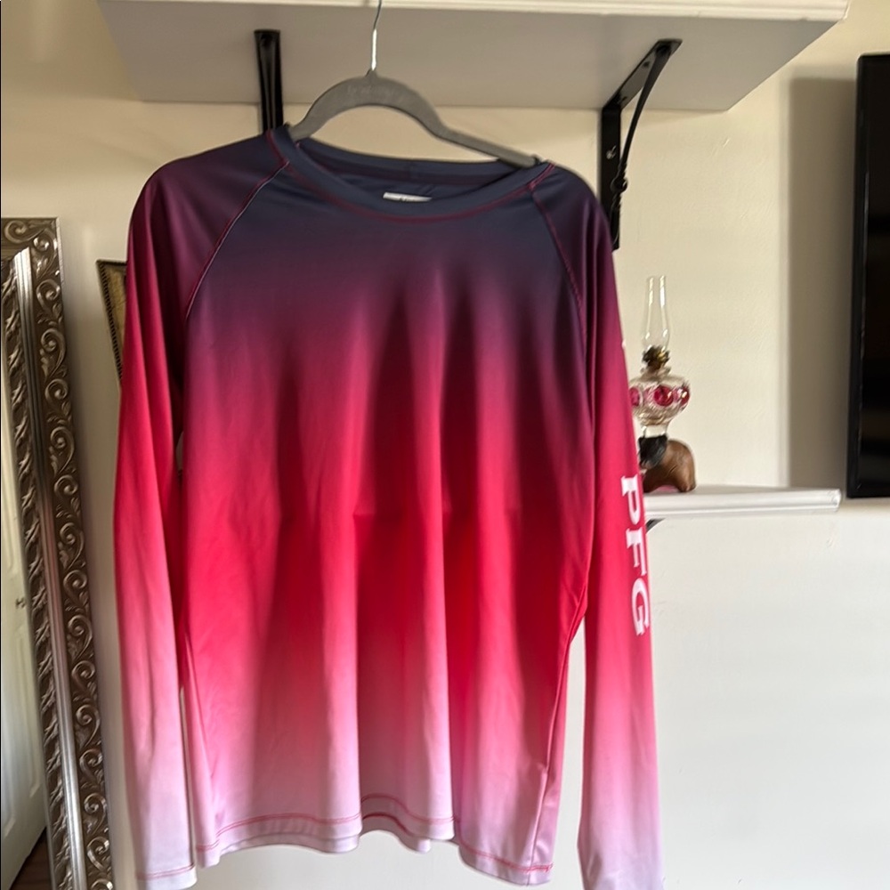 Gradient Long Sleeve Top - Red and Blue
